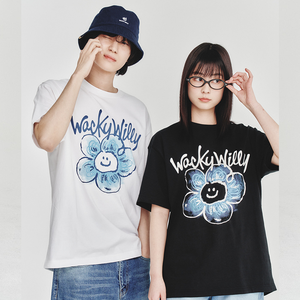 韓國 Wacky Willy 經典花朵 LOGO短袖上衣 品牌主打款 男女同款