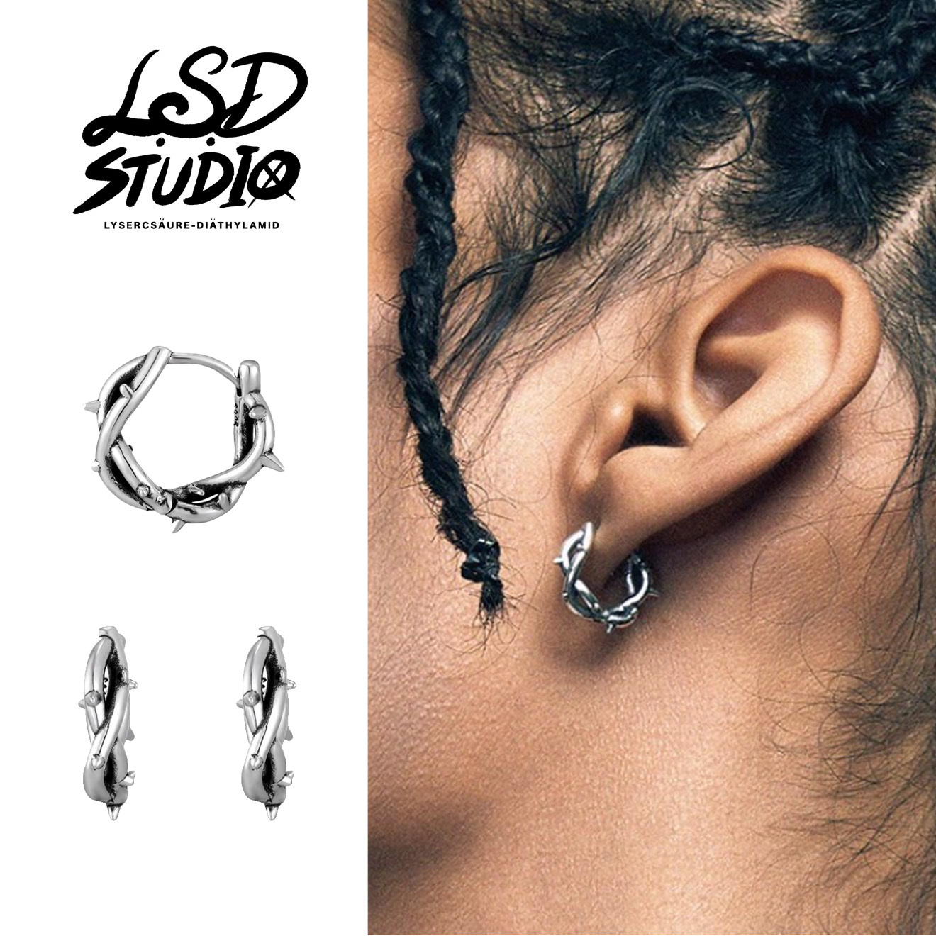 【ACHC1】噬血荊棘耳環(一對)