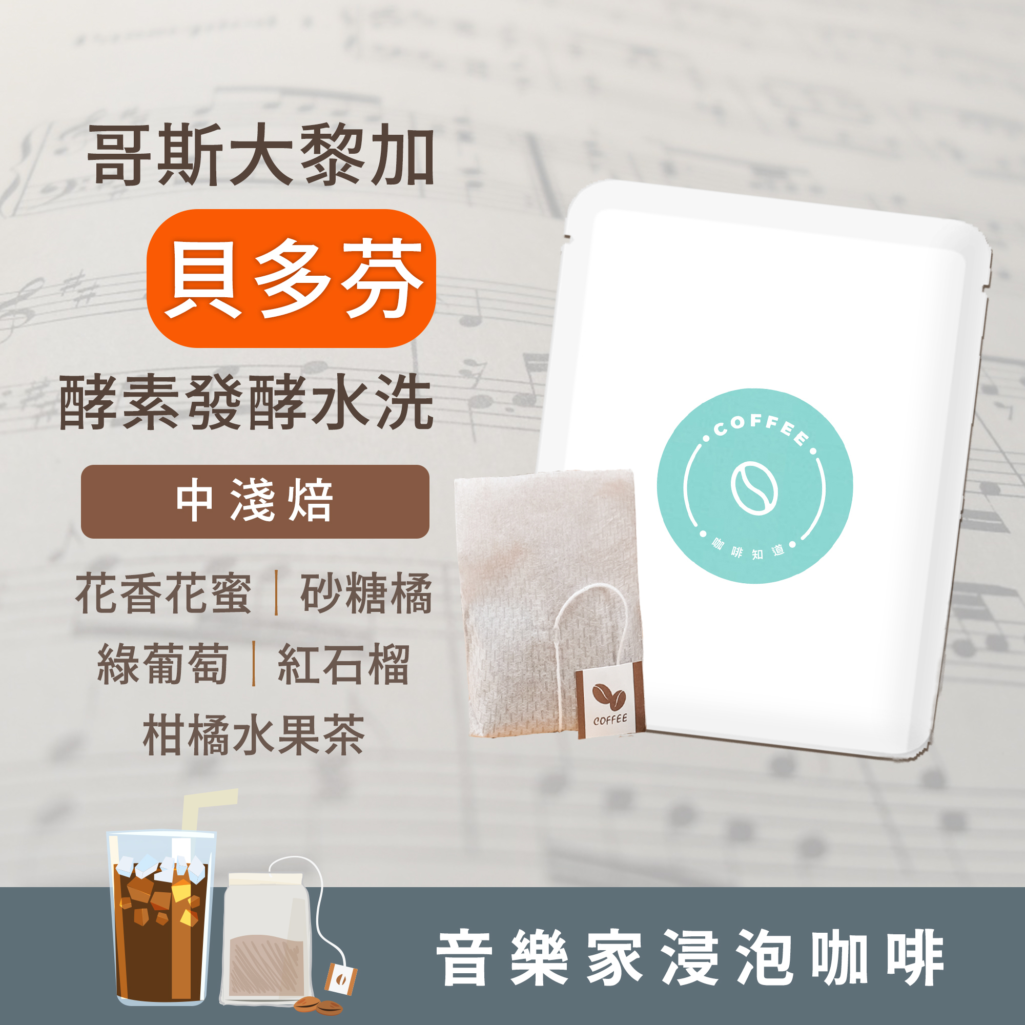 浸泡5入 / 中淺焙 哥斯大黎加 音樂家系列 貝多芬 酵素水洗