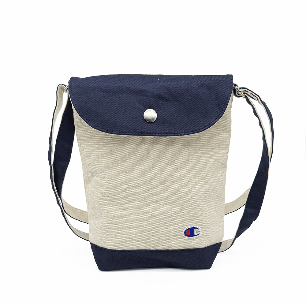 中性-日系 小C 刺繡 帆布肩背包-深藍色（C8-B707B-370）