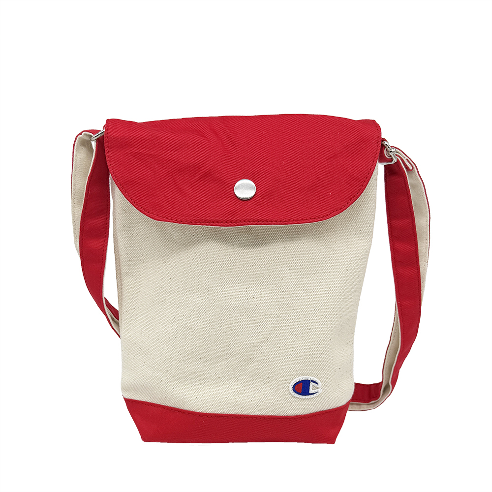 中性-日系 小C 刺繡 帆布 肩背包-米紅色（C8-B707B-940）