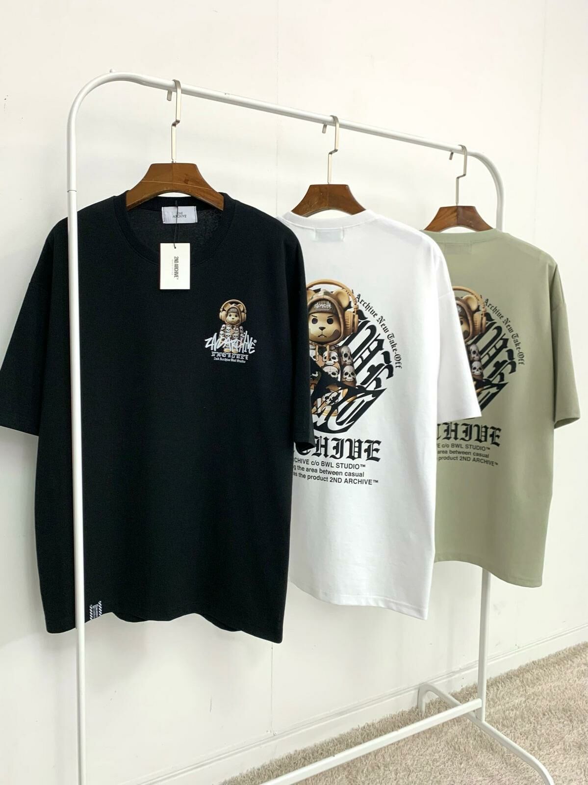 熊仔圖案英文字短袖Tee 2nd-243T