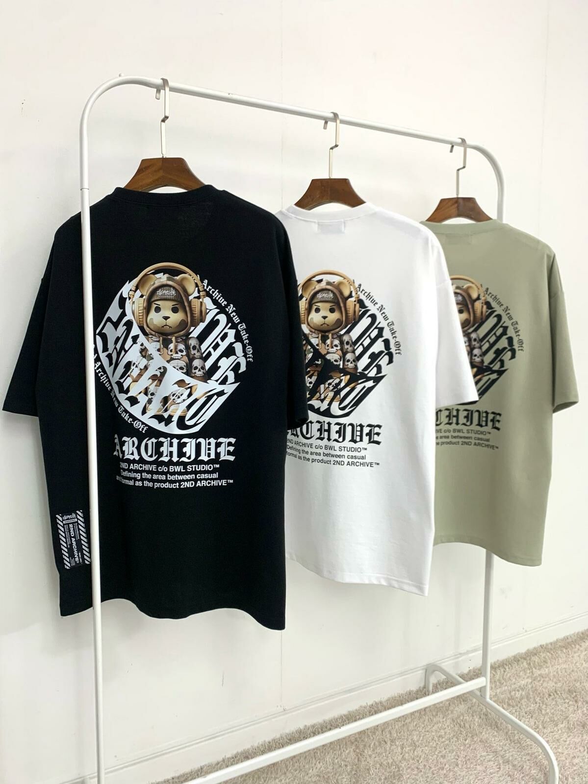 熊仔圖案英文字短袖Tee 2nd-243T