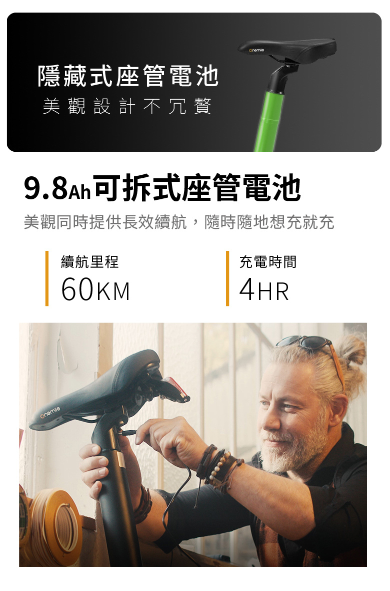 【Onemile 一英里】NOMAD 折疊電輔車 - K1版本 (電動小折/一體式鍛造)