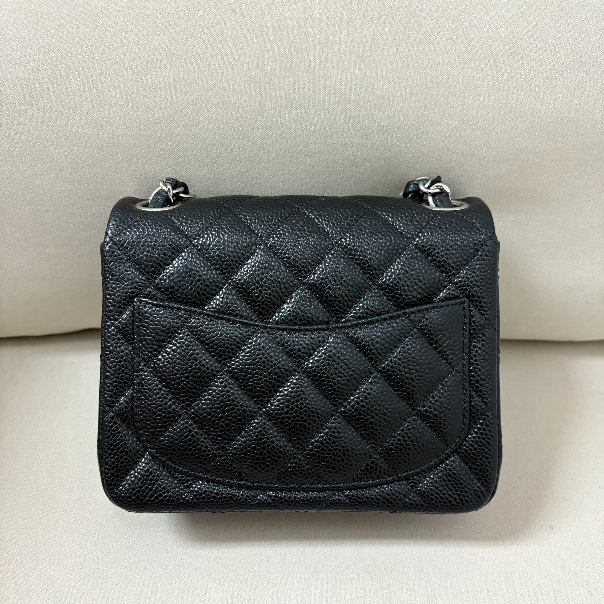 Chanel Mini Square Flap Bag - Black / Shw