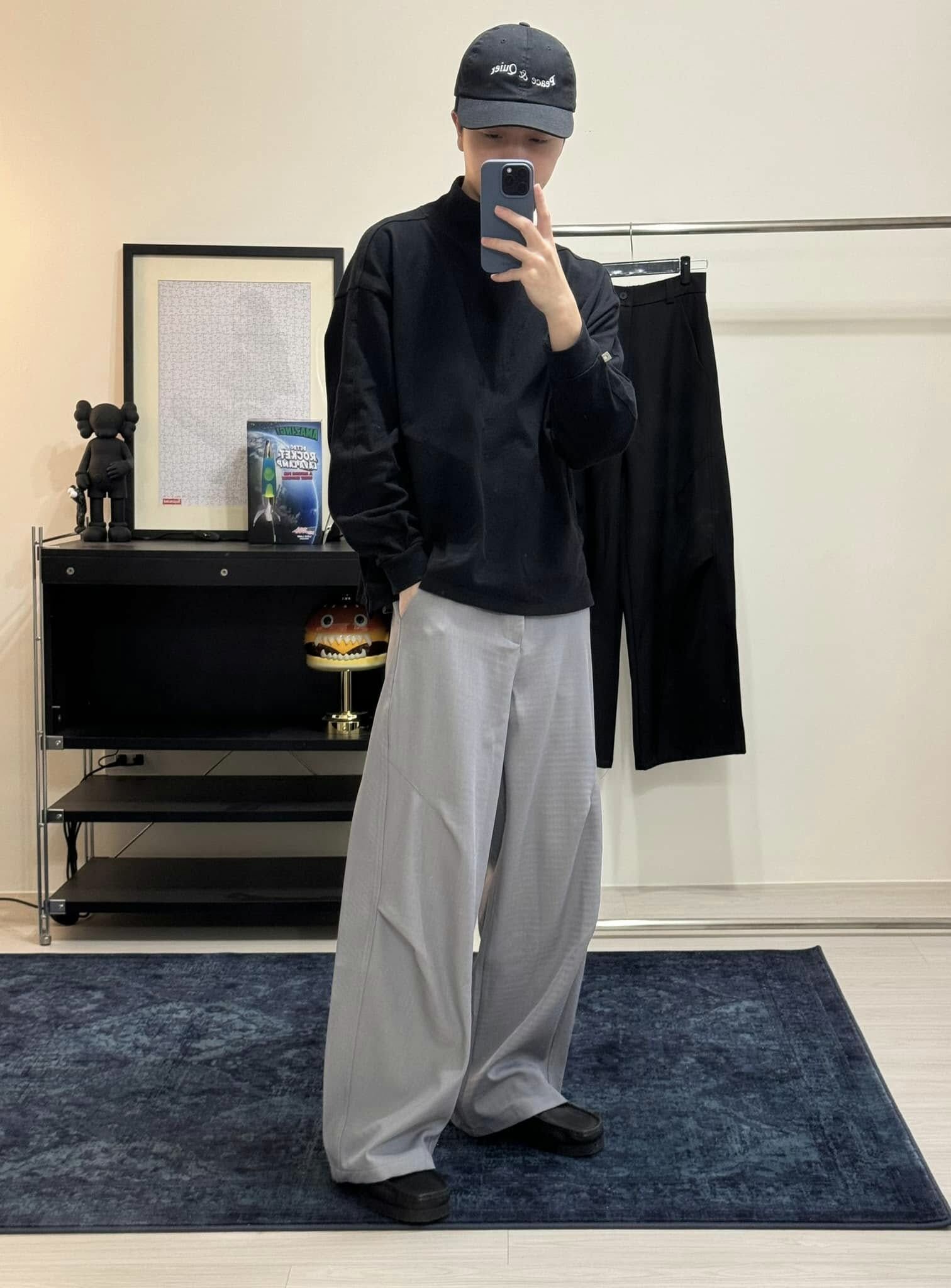 Doupicks 闊腿打褶落地西裝褲 日系選品