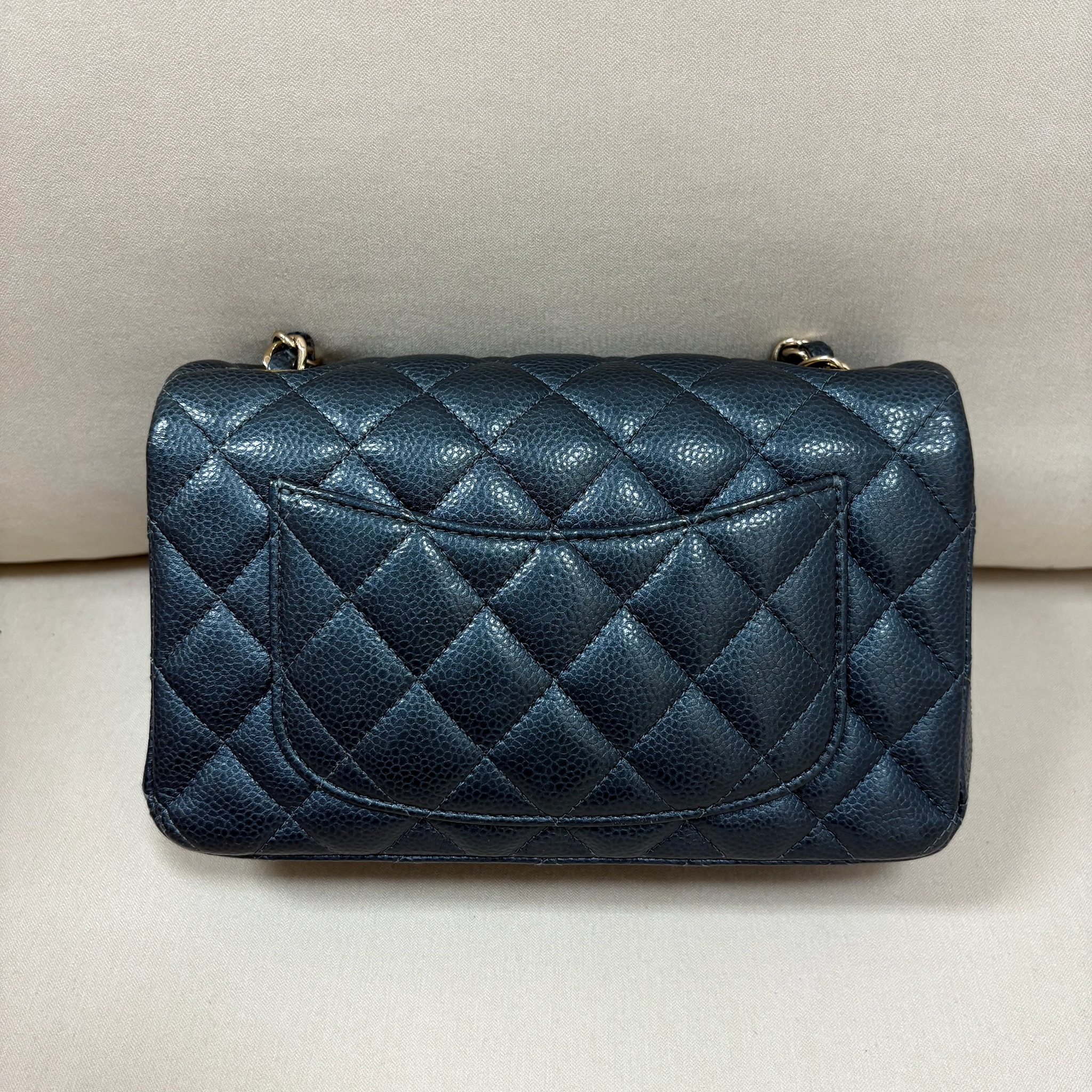 Chanel Classic Flap 20 cm - Blue Grey / Ghw