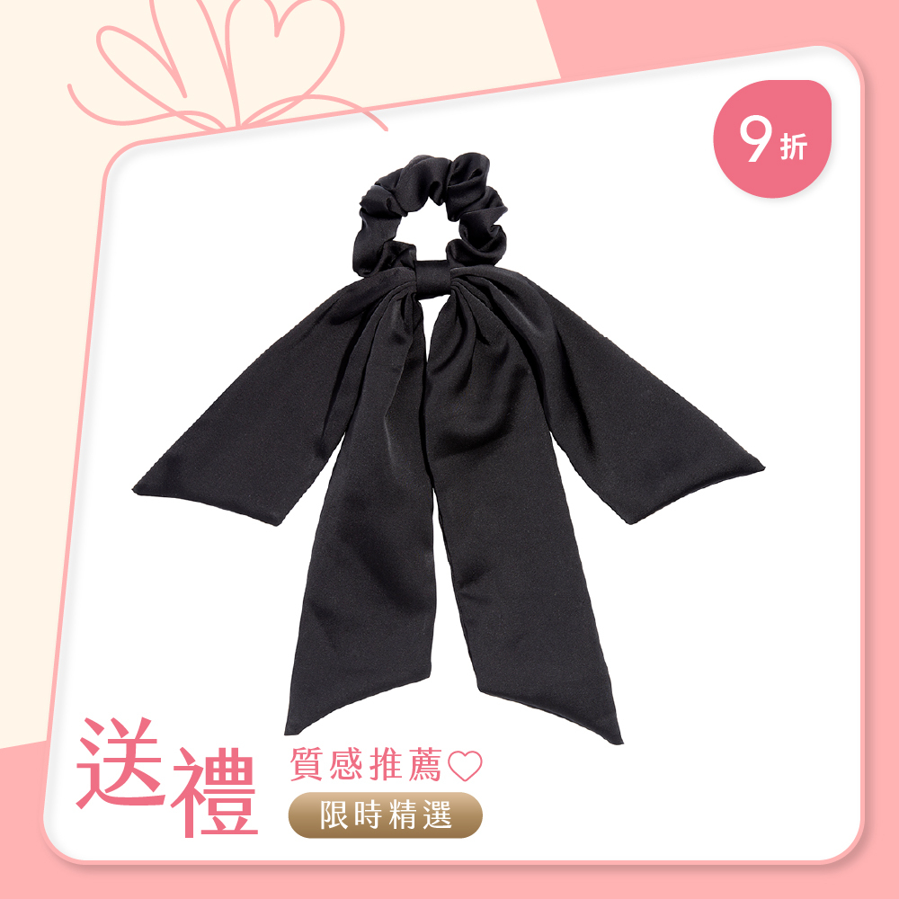 L. ERICKSON 緞面蝴蝶結大腸圈〈經典黑〉