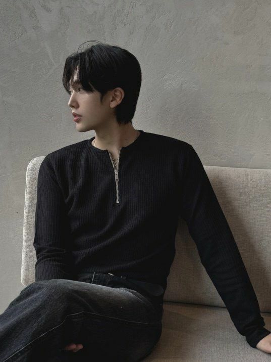 淨色半開胸拉鍊長袖衫 1990S-007T