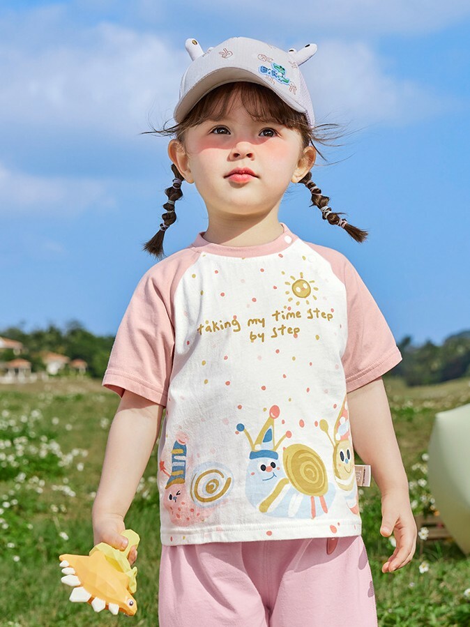 粉色散步蝸牛 短袖上衣