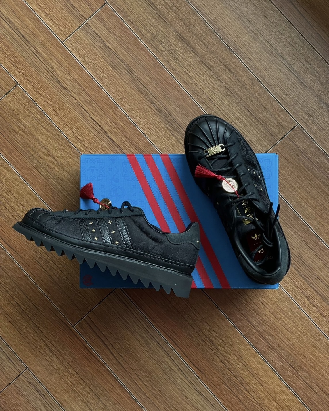 <超級下殺💥>Adidas Superstar X CLOT Superstar CNY 蛇年限定 陳冠希 聯名款 牛津鞋 貝殼鞋 黑色