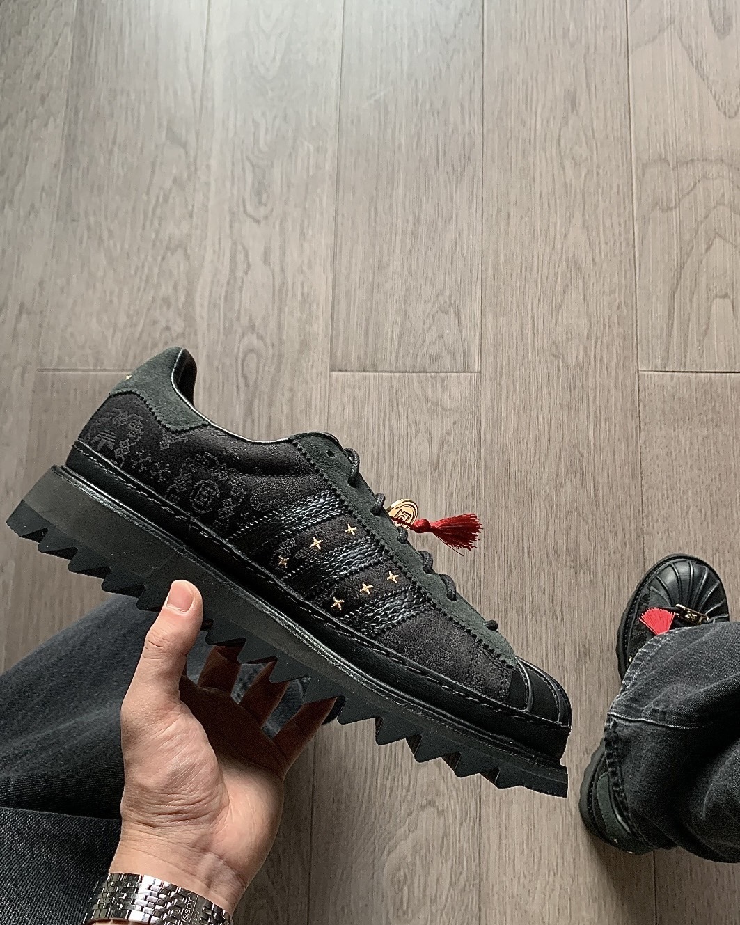 <超級下殺💥>Adidas Superstar X CLOT Superstar CNY 蛇年限定 陳冠希 聯名款 牛津鞋 貝殼鞋 黑色