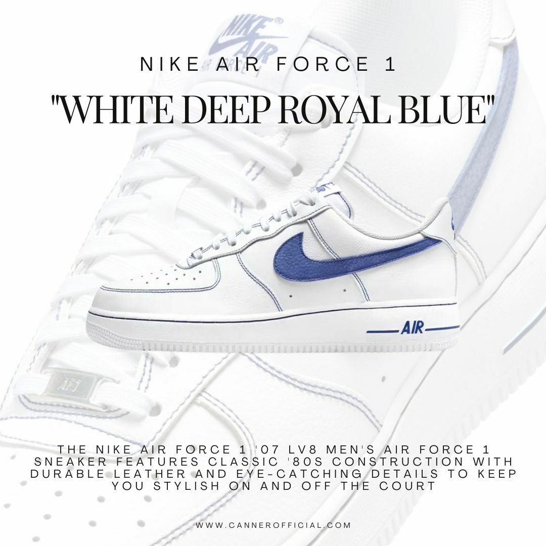 Nike Air Force 1 白藍 深藍 縫線 荔枝皮 HQ2037-100