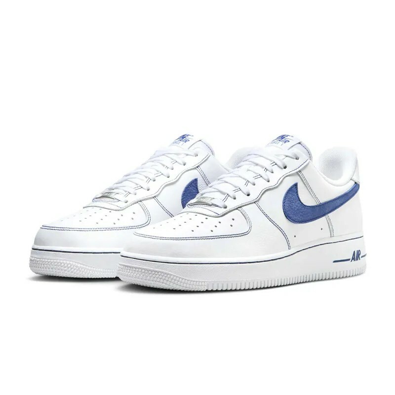 Nike Air Force 1 白藍 深藍 縫線 荔枝皮 HQ2037-100