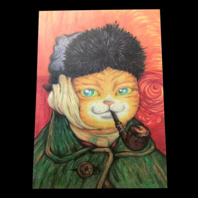 梵谷貓 明信片｜白色吉米 臺灣