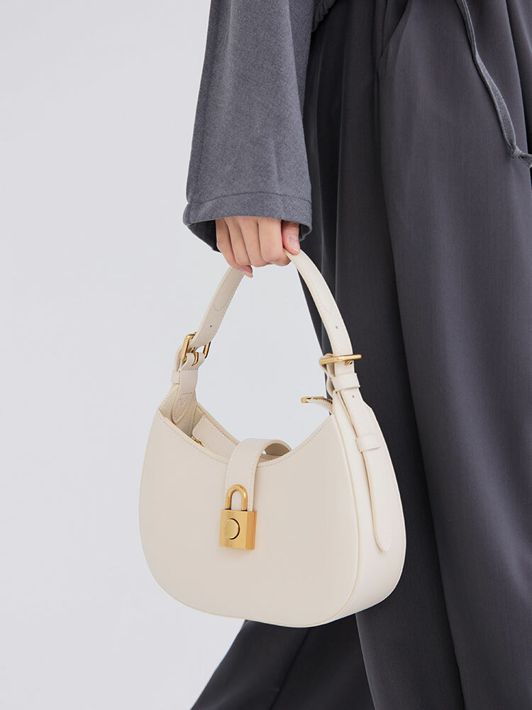 * 真皮質感月牙包