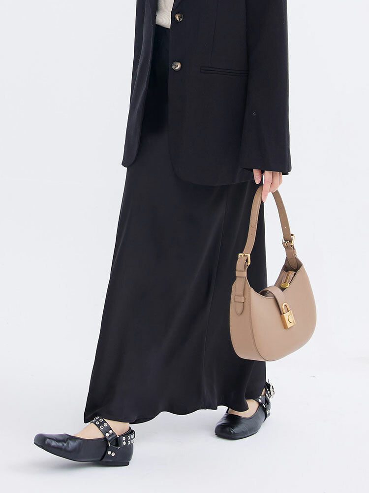 * 真皮質感月牙包