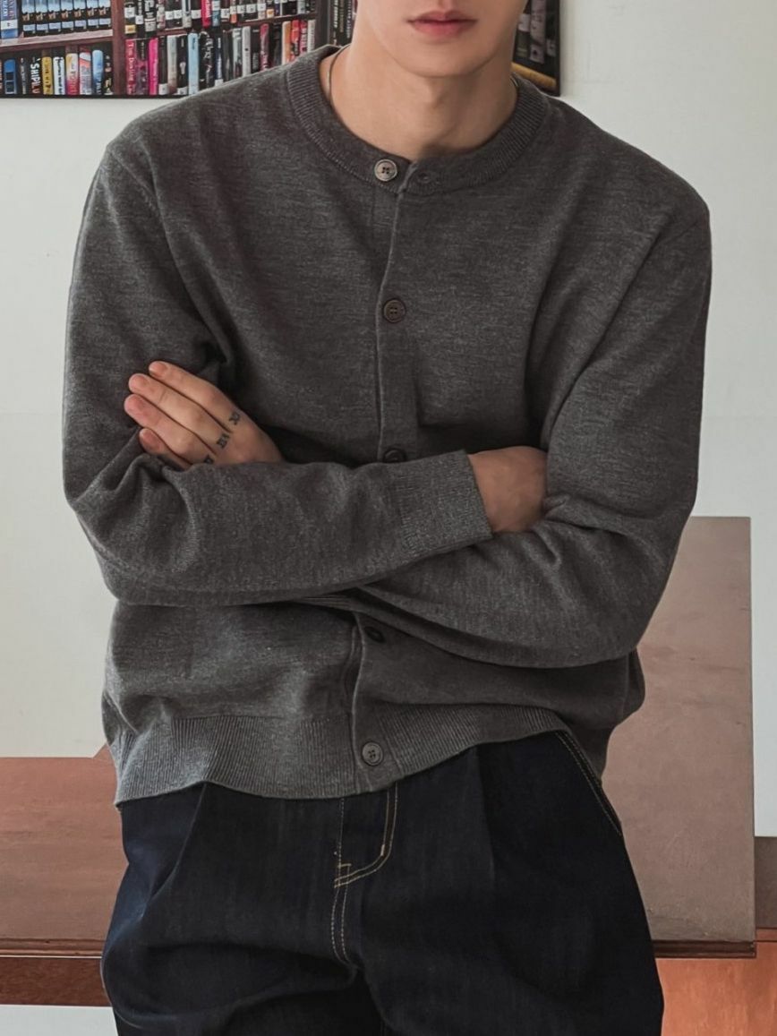 圓領針織開胸外套 OUR ROOM-051JK