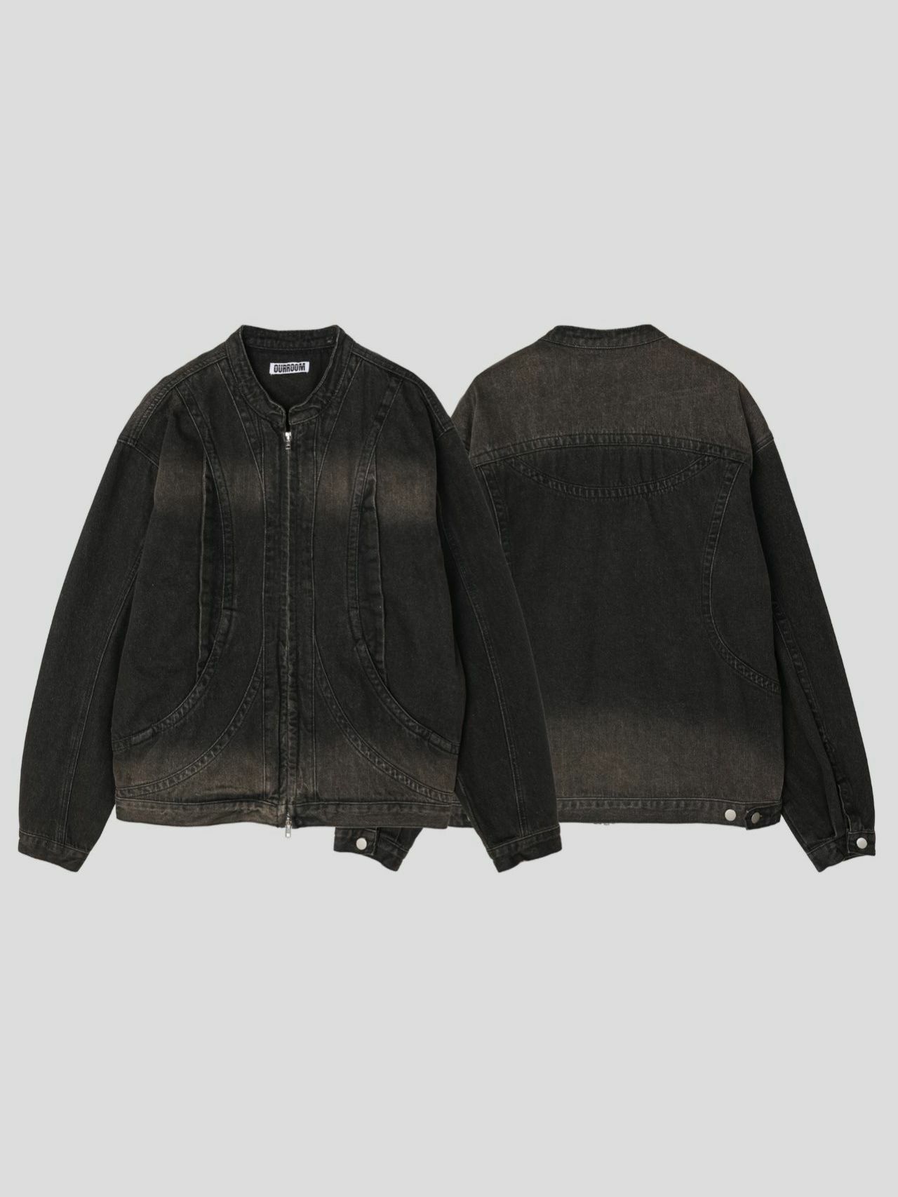 洗水企領拉鍊牛仔外套 OUR ROOM-059JK