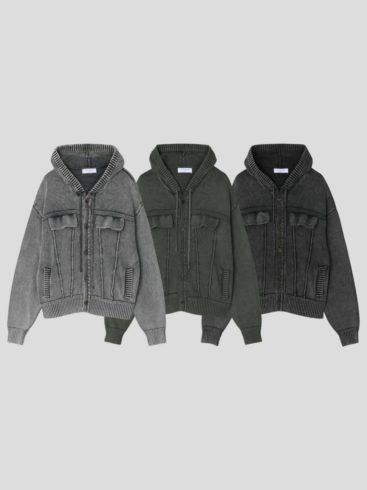 洗水連帽開胸外套 OUR ROOM-061JK