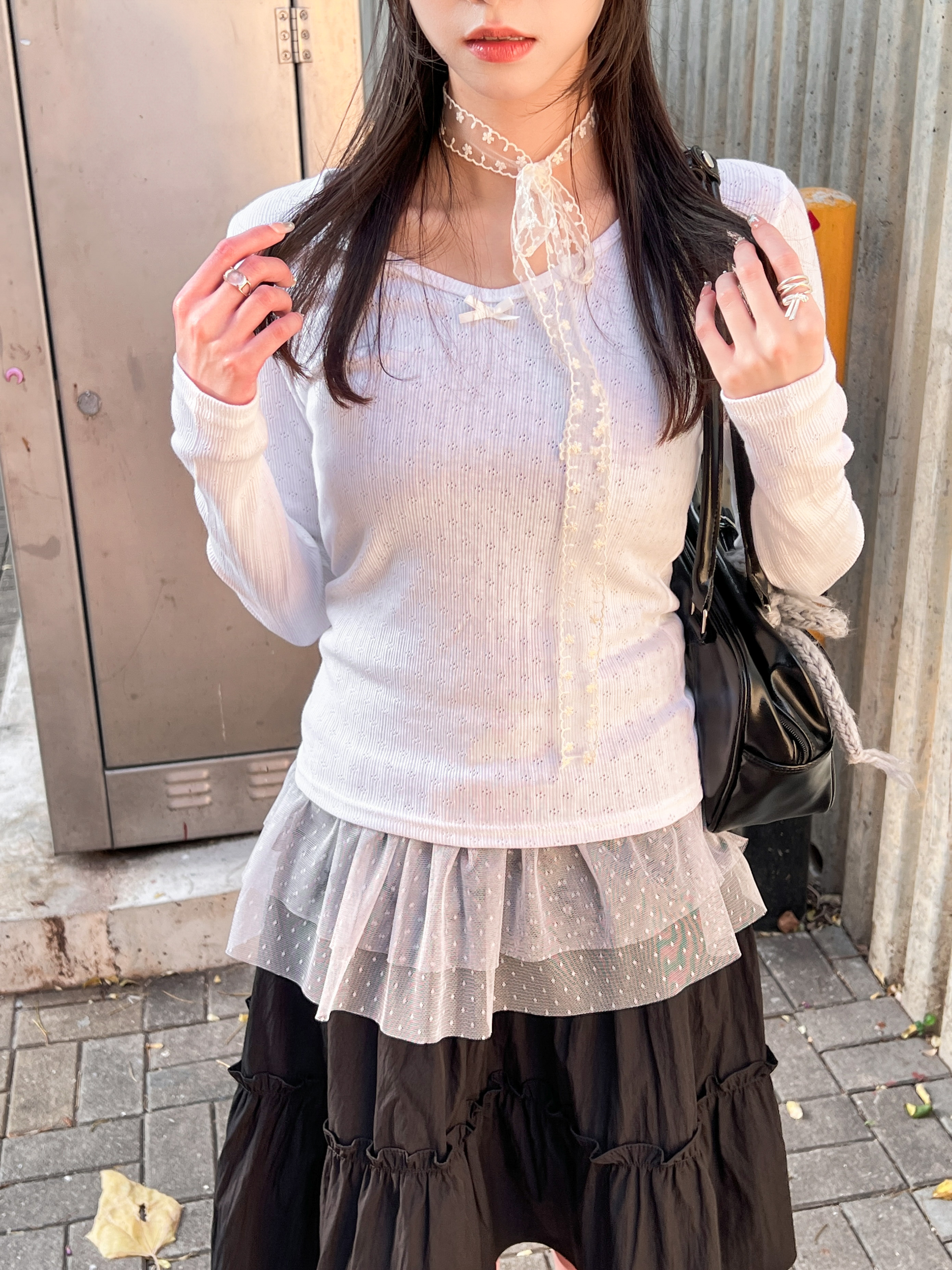 Spring Cotton Ribbon Top