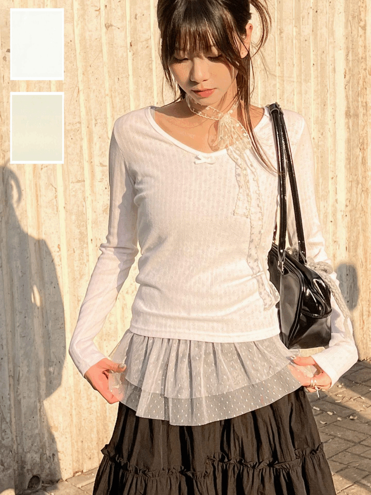 Spring Cotton Ribbon Top