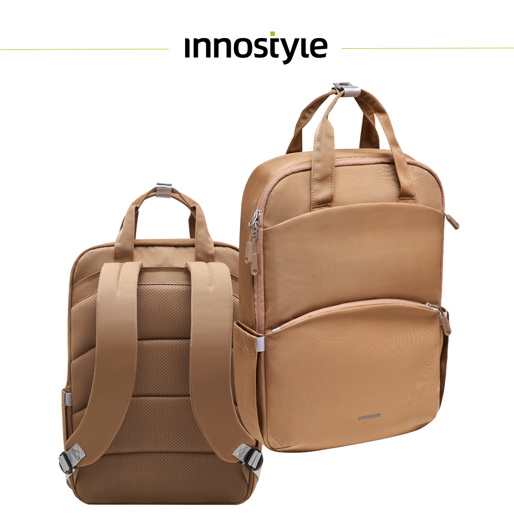 innostyle ColorLite系列 大容量減壓透氣 後背包/旅行包/筆電包/電腦包/平板包/肩背包 卡其