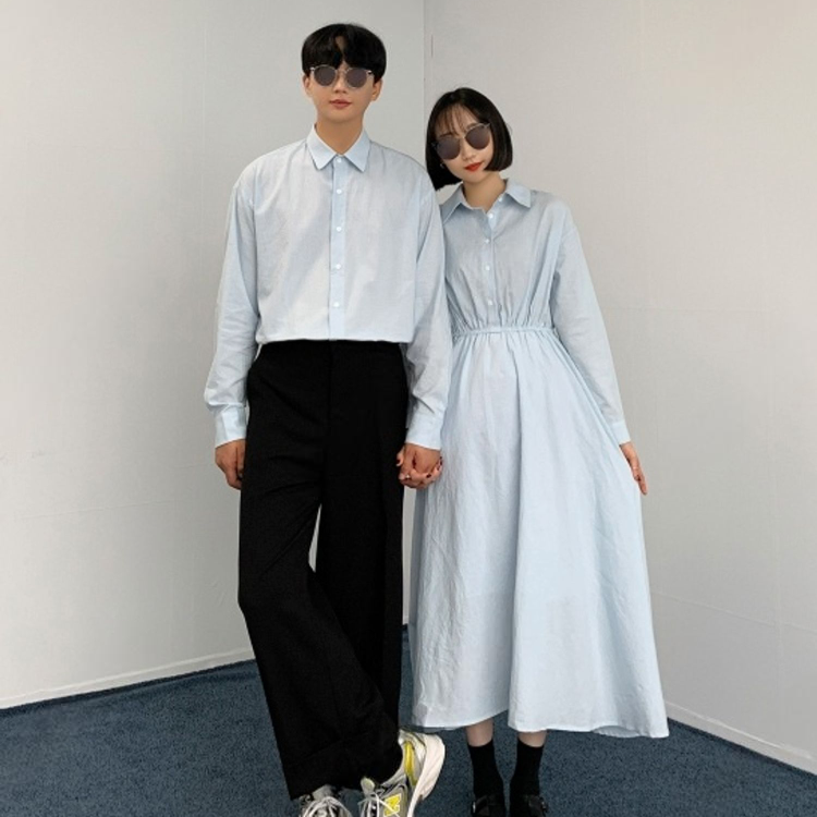 氣質開襟情侶套裝(四色)