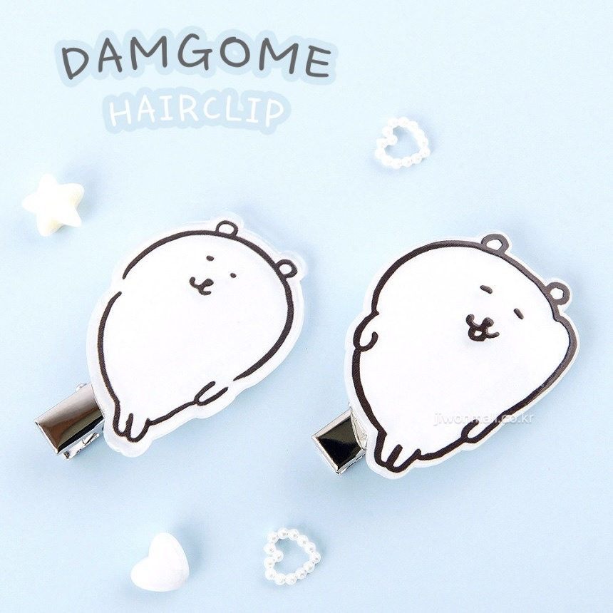 現貨｜韓國限定 躺著的白熊 髮夾一對  Hair Clip