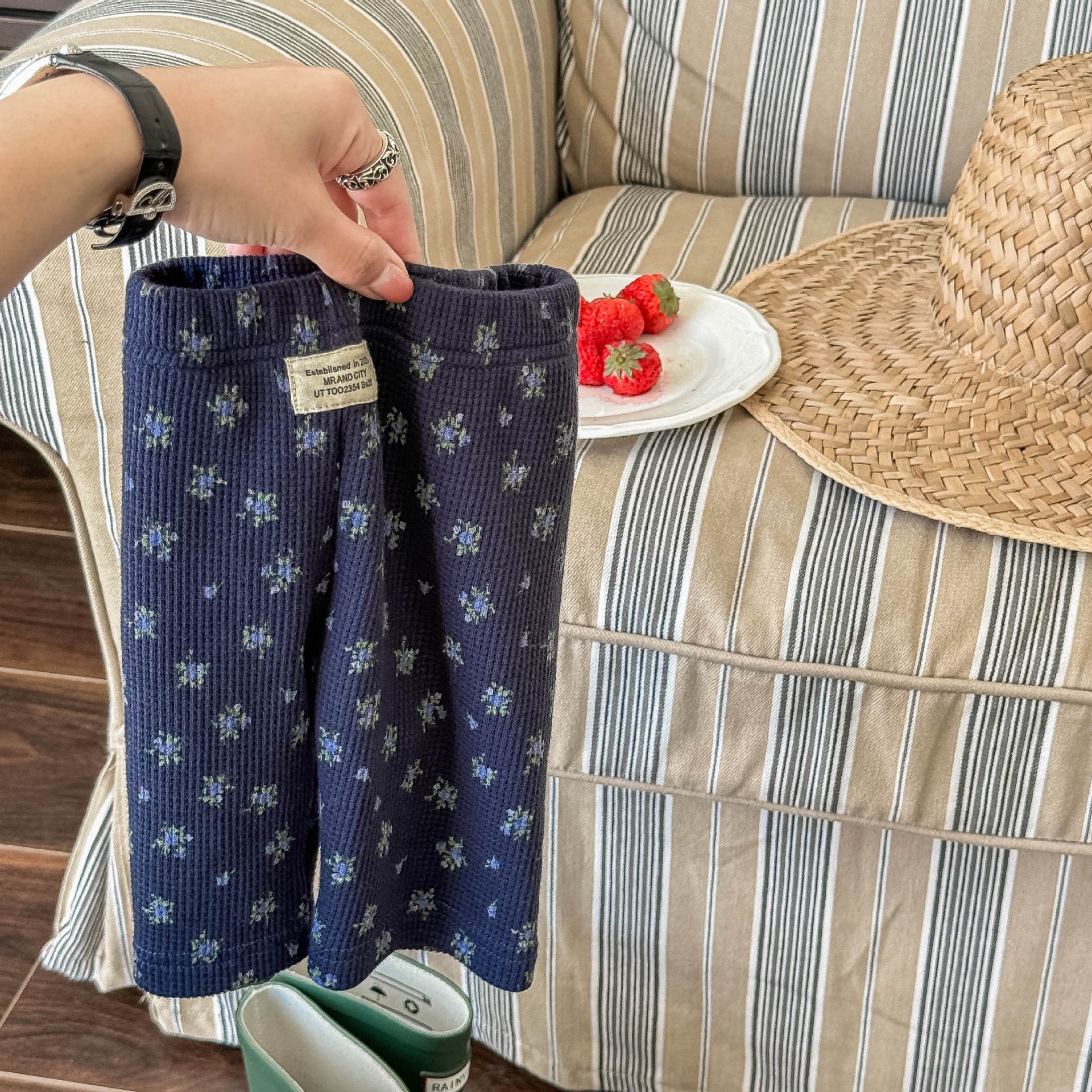 碎花五分內搭褲