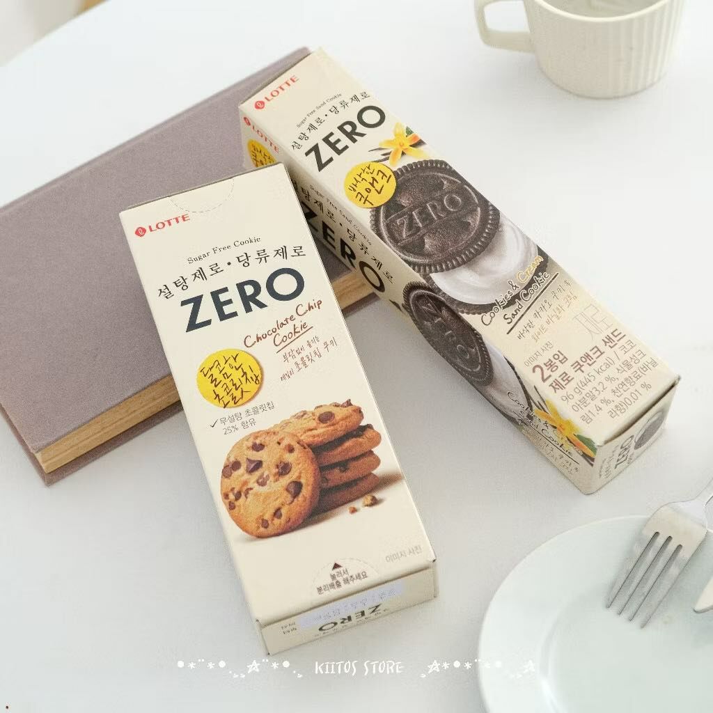 現貨 LOTTE 韓國 樂天 韓國零食 ZERO 零砂糖 無糖 低卡 巧克力 夾心餅乾 巧克力豆 曲奇 餅乾 零食
