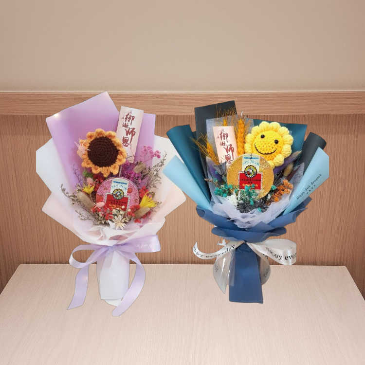 京都念慈菴喉糖針織花束,送老師花束,教師節花束,NIN JIOM Herbal Candy bouquet