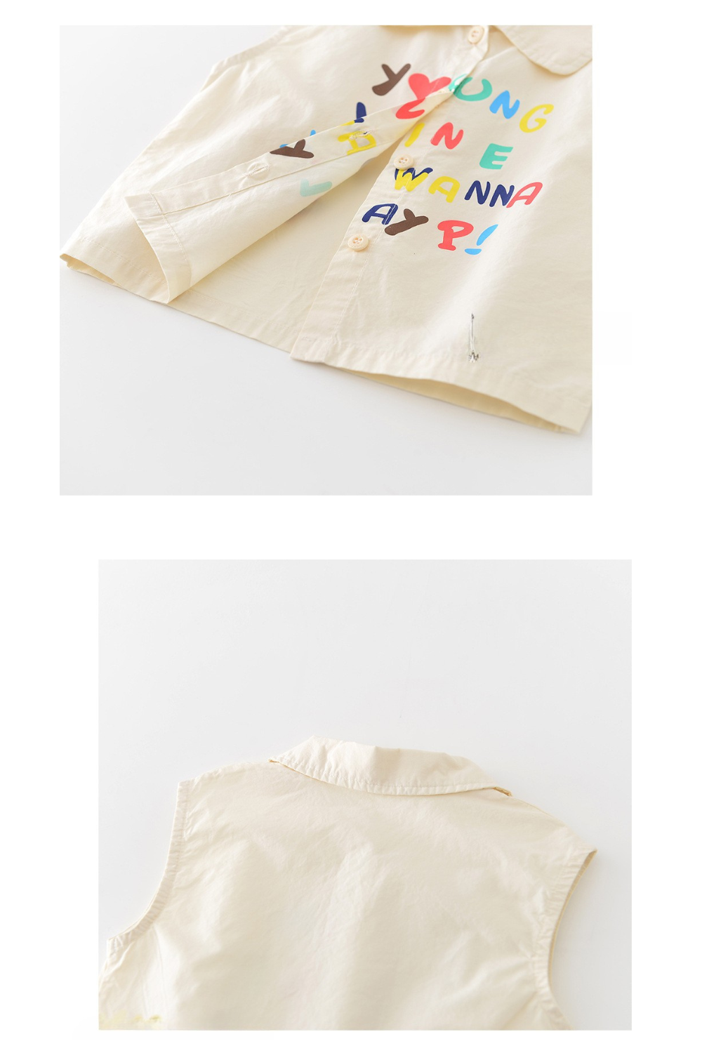 25 夏 彩色字母翻領無袖上衣