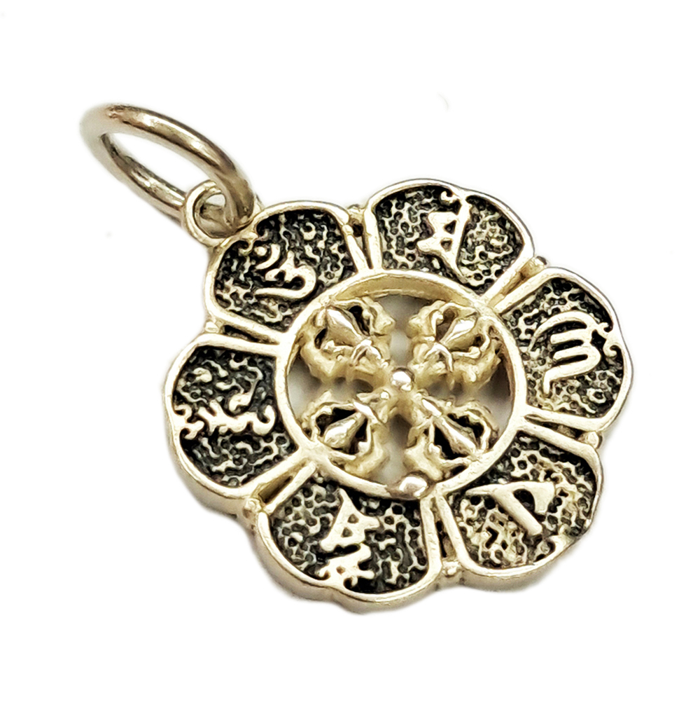 十字杵&六字真言{925純銀}微型 墜飾【十方】154589