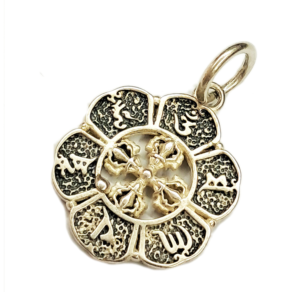 十字杵&六字真言{925純銀}微型 墜飾【十方】154589