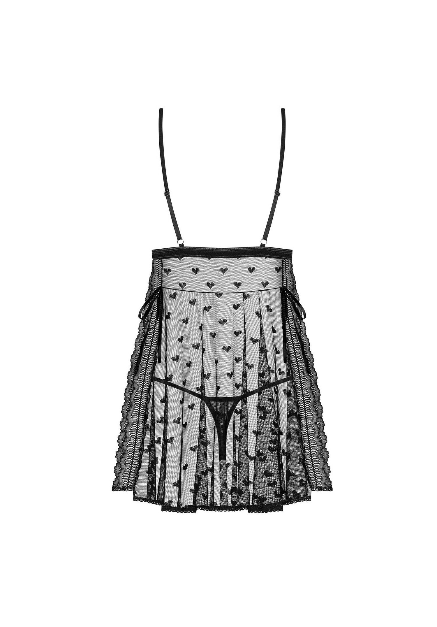 Obsessive - Heartia babydoll black - S/M