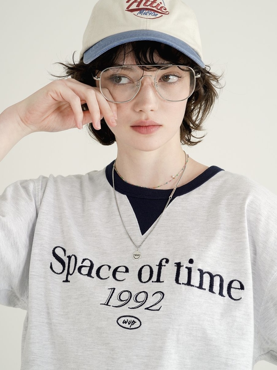 <預購> 韓國WV PROJECT Space of Time 復古電繡純棉短T