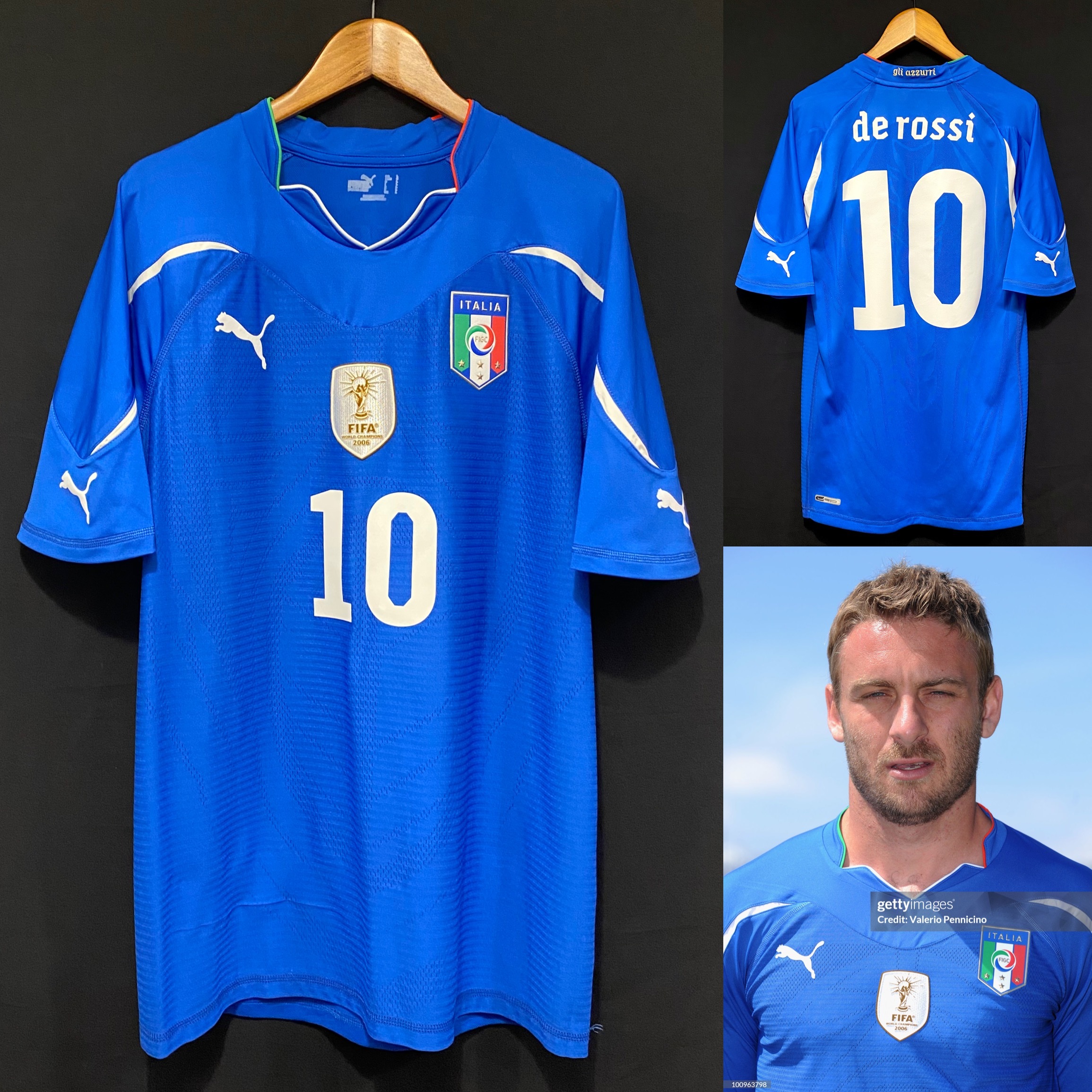 (Player Issue) Italy 2010 Puma Home Player Issue Shirt #10 DE ROSSI