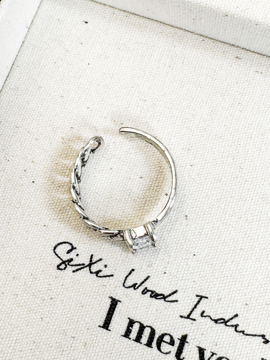 復古型格閃石戒指（925純銀）