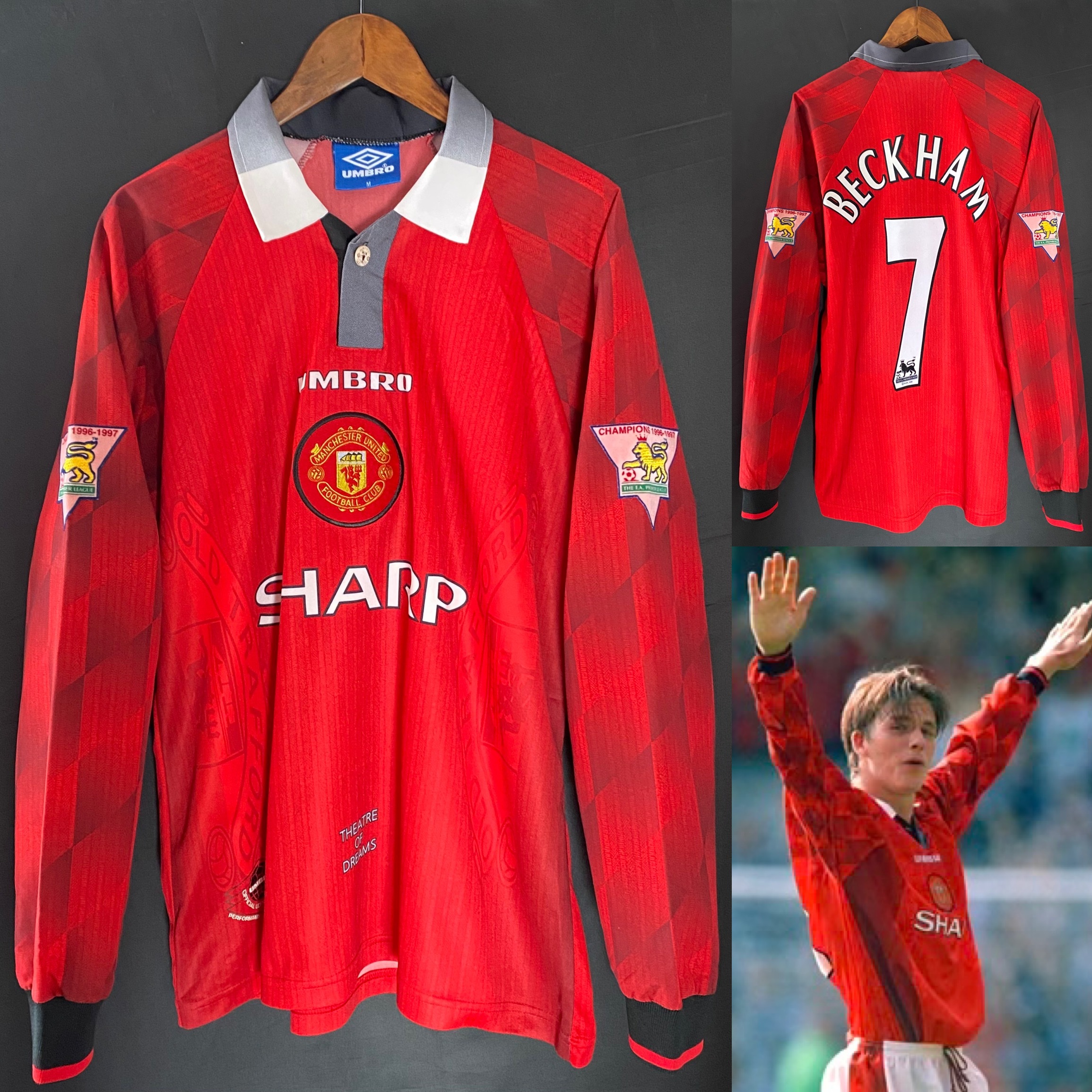 曼聯 1996-1998 Umbro 主場長袖球衣 #7 BECKHAM