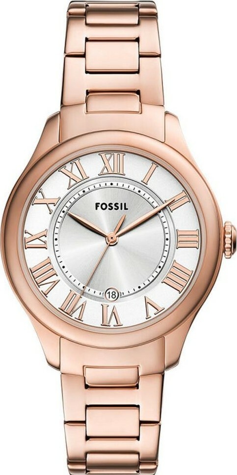萬年鐘錶 - Fossil    Gilmore 優雅金飾羅馬數字不鏽鋼錶帶女錶 ES5394 錶徑38MM