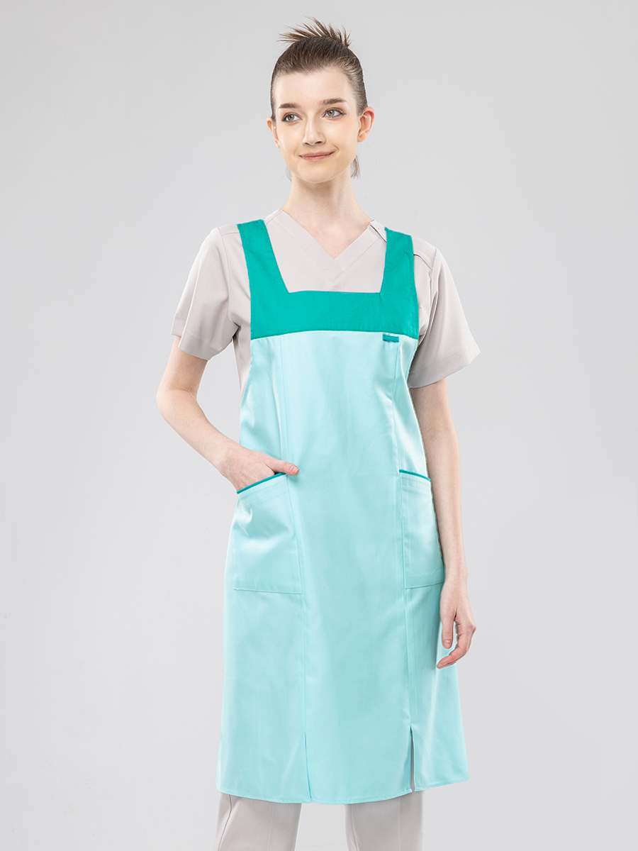 【 B608-D0 】無防潑水圍裙-B立挺布-天堂藍