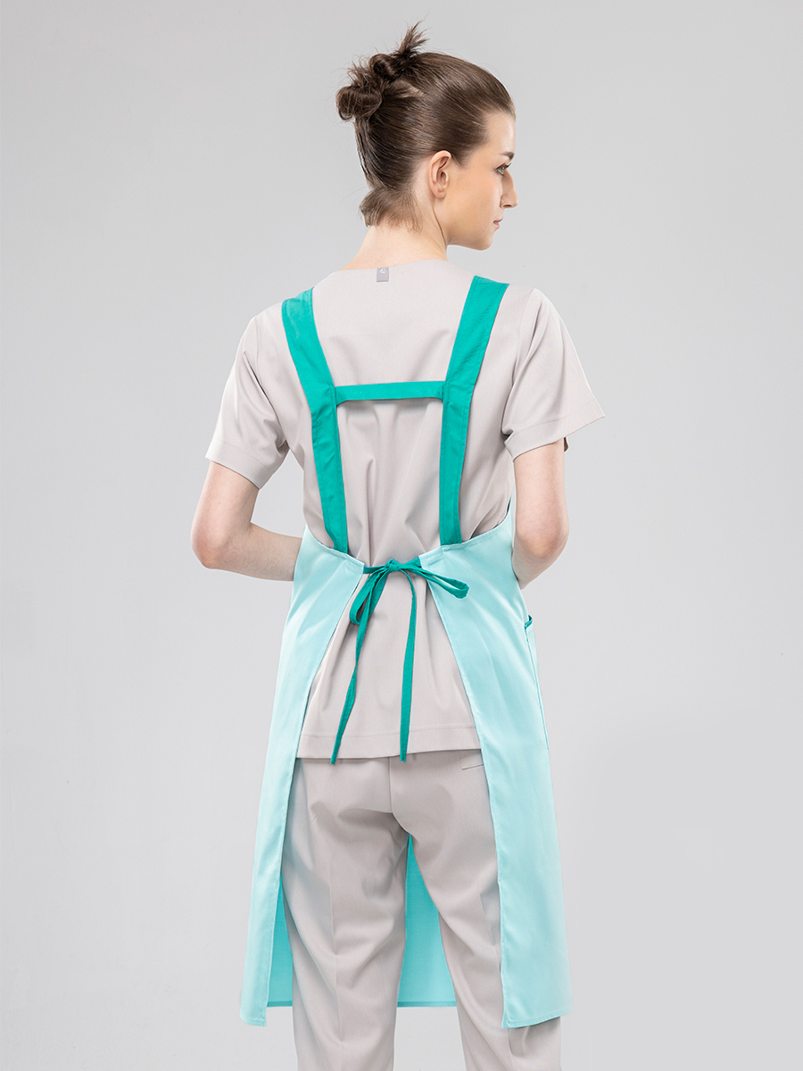 【 B608-D0 】無防潑水圍裙-B立挺布-天堂藍