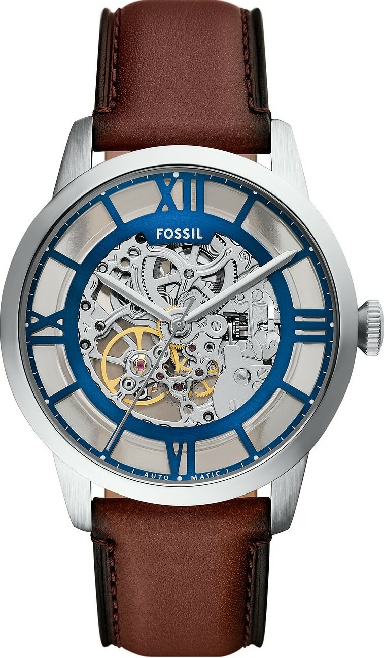萬年鐘錶 - Fossil  Townsman 摩登都會機械手錶棕色皮革款男錶 ME3267  錶徑44MM