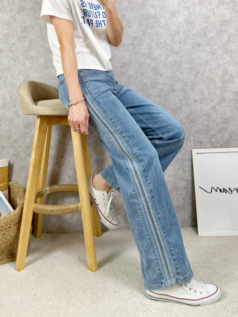 肉肉腿修飾感系列。運動風牛仔寬褲 ⚡️熱銷搶手貨⚡️