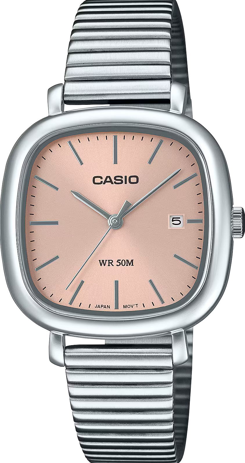 萬年鐘錶 - CASIO 卡西歐  優雅柔光方糖粉不鏽鋼女錶 LTP-B166D-4A  錶徑30MM