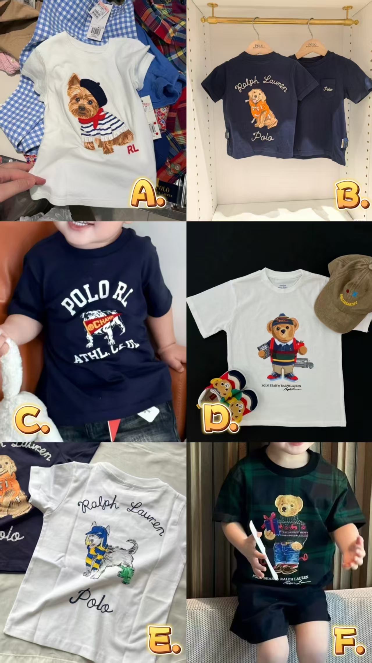 🐎𝐏𝐨𝐥𝐨 𝐑𝐚𝐥𝐩𝐡 𝐋𝐚𝐮𝐫𝐞𝐧 親子短袖上衣