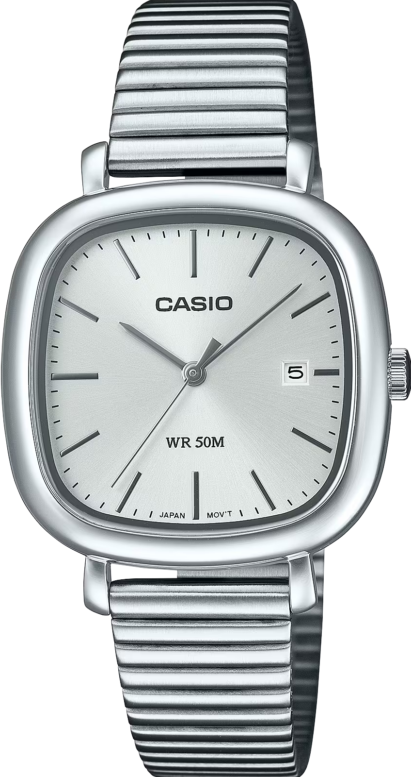 萬年鐘錶 - CASIO 卡西歐  優雅柔光白方糖不鏽鋼女錶 LTP-B166D-7A  錶徑30MM