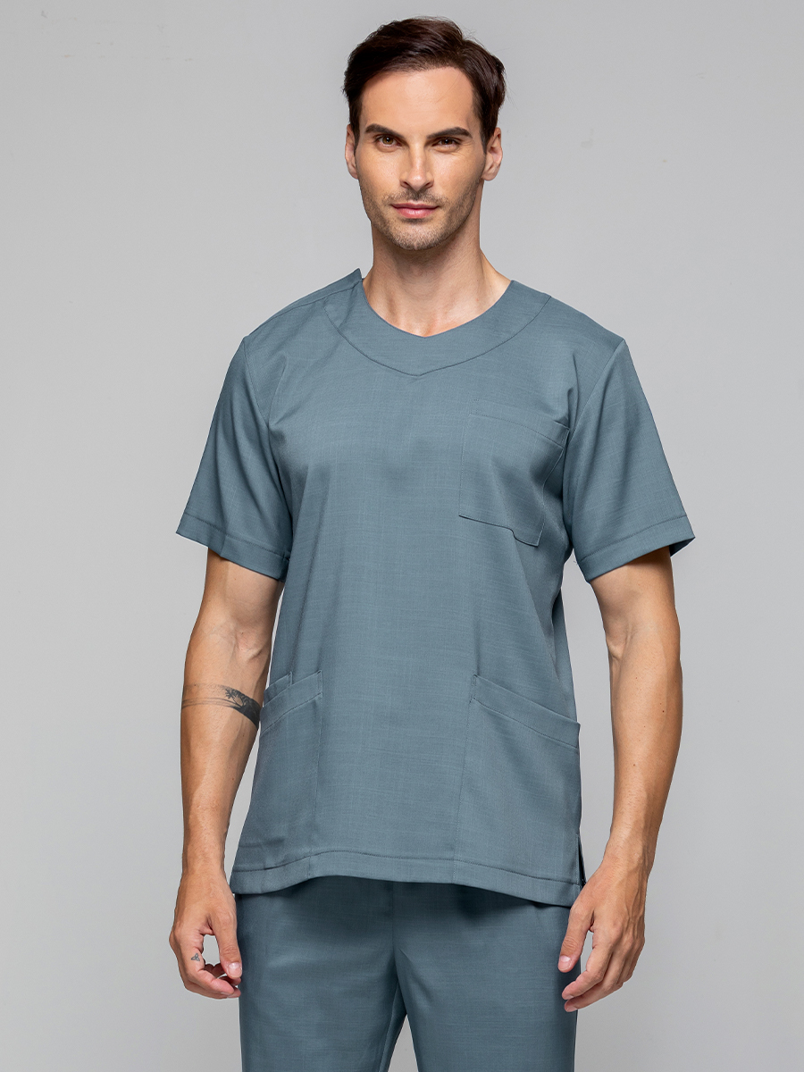 【 AS7181-W6 】男刷手上衣-ASV薄彈布-灰蒼藍