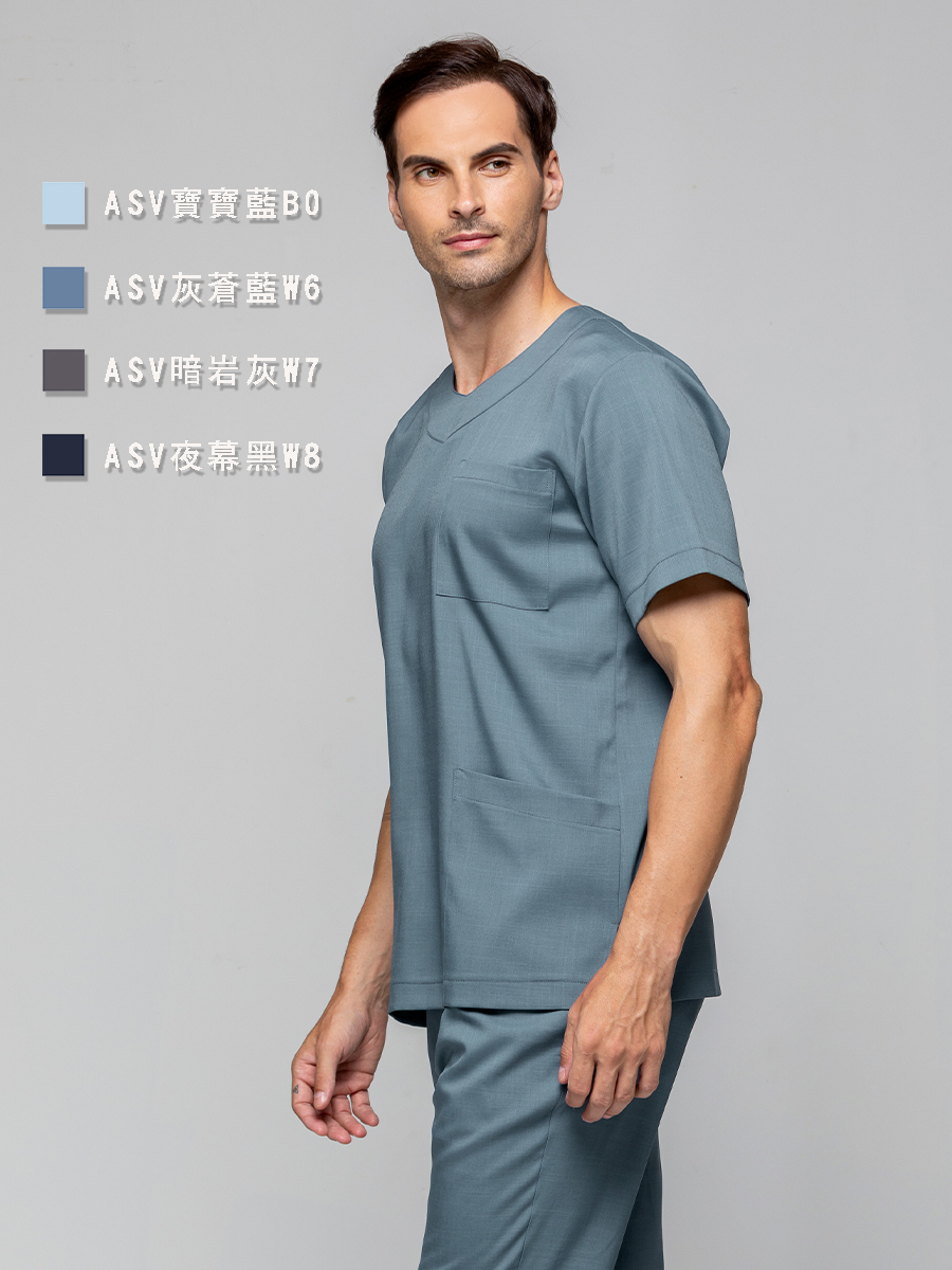【 AS7181-W6 】男刷手上衣-ASV薄彈布-灰蒼藍